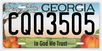 GA license plate CQQ3505