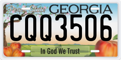 GA license plate CQQ3506