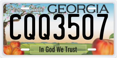 GA license plate CQQ3507