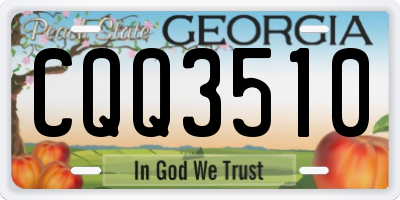 GA license plate CQQ3510