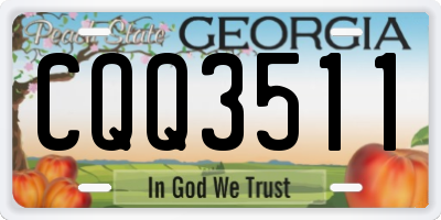 GA license plate CQQ3511