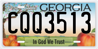 GA license plate CQQ3513
