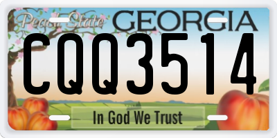 GA license plate CQQ3514