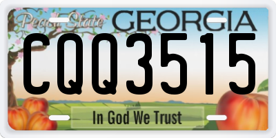 GA license plate CQQ3515