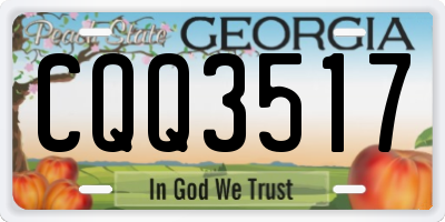 GA license plate CQQ3517