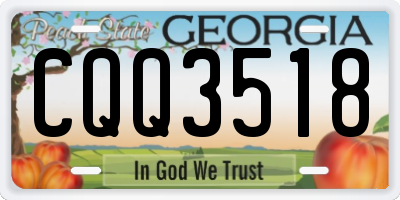 GA license plate CQQ3518
