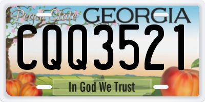 GA license plate CQQ3521