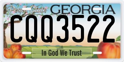 GA license plate CQQ3522