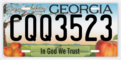 GA license plate CQQ3523