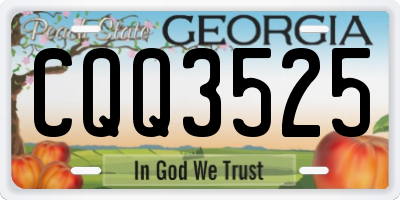 GA license plate CQQ3525