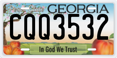 GA license plate CQQ3532