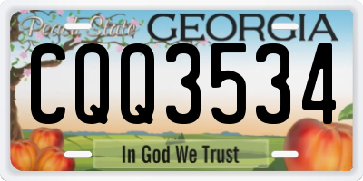 GA license plate CQQ3534