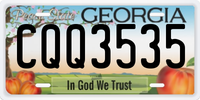 GA license plate CQQ3535