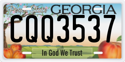 GA license plate CQQ3537