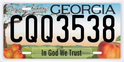 GA license plate CQQ3538