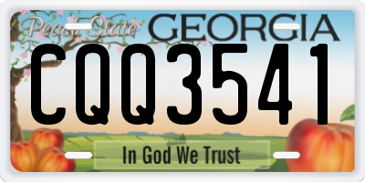 GA license plate CQQ3541