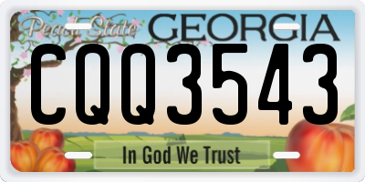 GA license plate CQQ3543