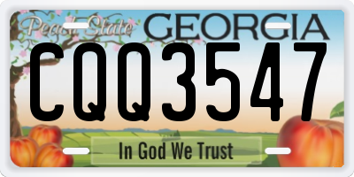 GA license plate CQQ3547