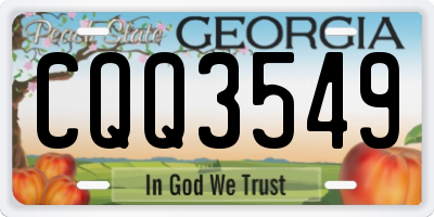 GA license plate CQQ3549