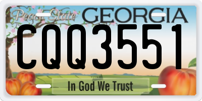 GA license plate CQQ3551