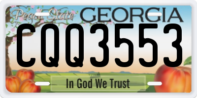 GA license plate CQQ3553