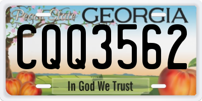 GA license plate CQQ3562