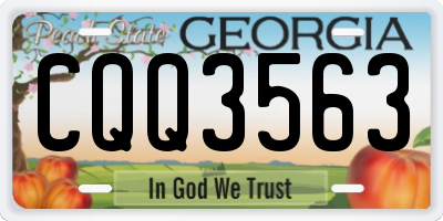 GA license plate CQQ3563