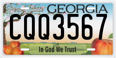 GA license plate CQQ3567