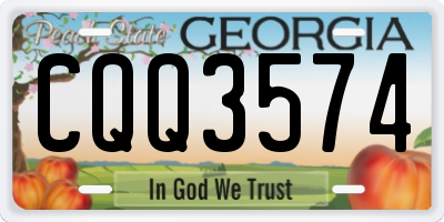 GA license plate CQQ3574
