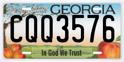 GA license plate CQQ3576