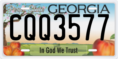 GA license plate CQQ3577