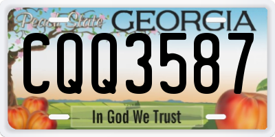 GA license plate CQQ3587