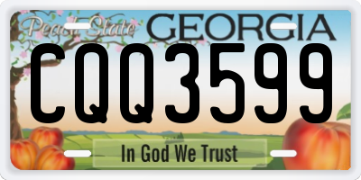 GA license plate CQQ3599