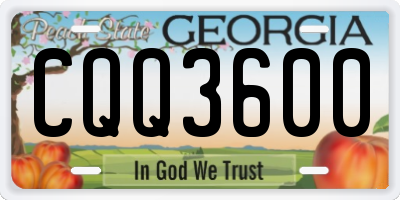 GA license plate CQQ3600