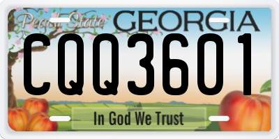 GA license plate CQQ3601