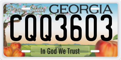 GA license plate CQQ3603