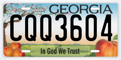 GA license plate CQQ3604