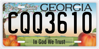 GA license plate CQQ3610