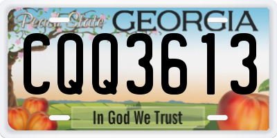 GA license plate CQQ3613