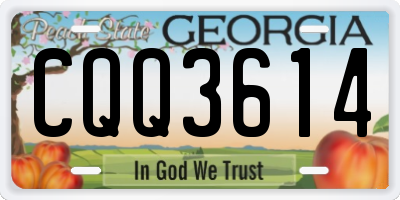 GA license plate CQQ3614