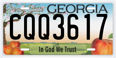 GA license plate CQQ3617