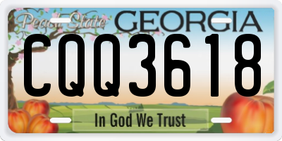 GA license plate CQQ3618