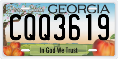 GA license plate CQQ3619