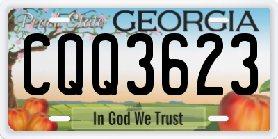 GA license plate CQQ3623