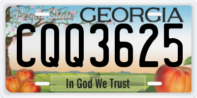 GA license plate CQQ3625