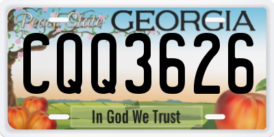 GA license plate CQQ3626