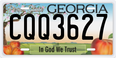 GA license plate CQQ3627