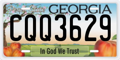 GA license plate CQQ3629