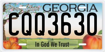 GA license plate CQQ3630