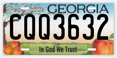 GA license plate CQQ3632